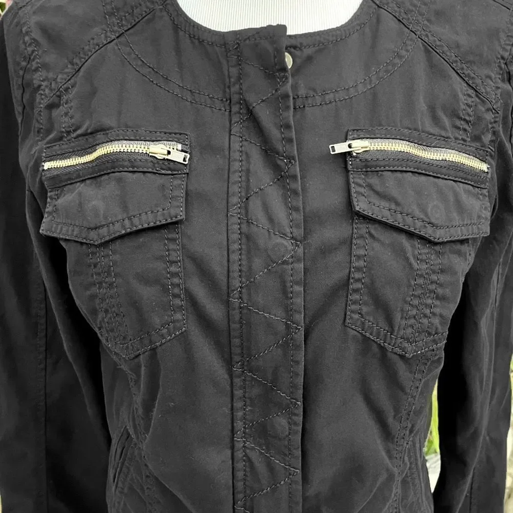 Express Black Utility Cargo Jacket - Picture 5 of 10